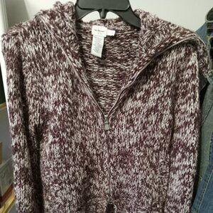 Ladies gently used Calvin Klein Jeans purple zippered cardigan size medium